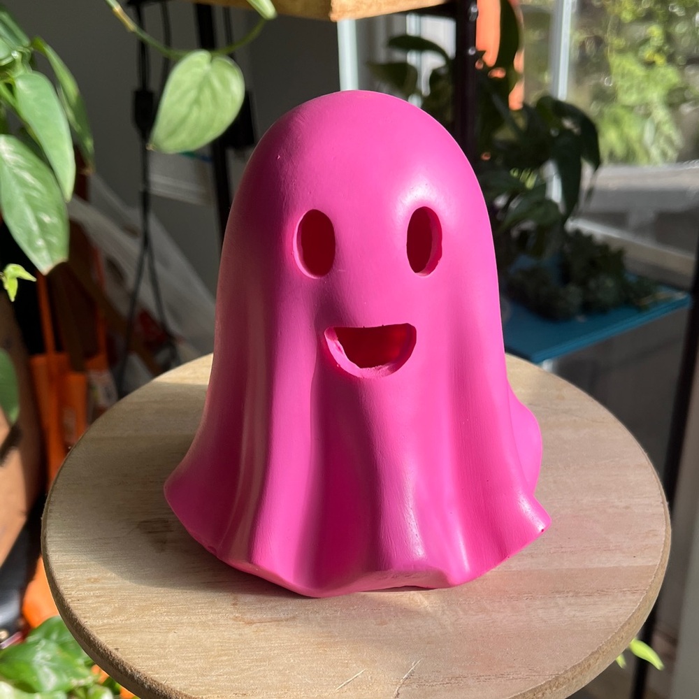 Light up Pink Ghost Figurine
